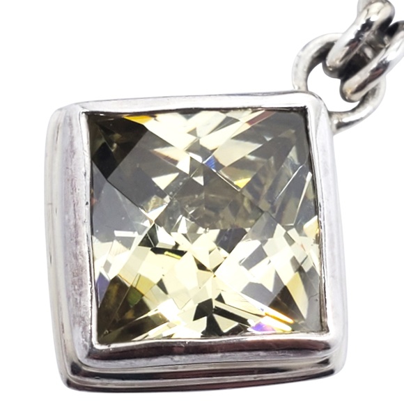 Sarda Sterling Silver Yellow Stone Braided Toggle Bracelet #20849 - Picture 4 of 8